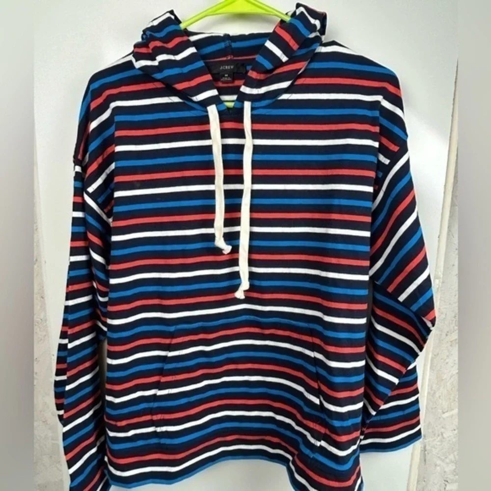 J.Crew Wide Sleeve‎ Hoodie In Striped Mariner Cloth